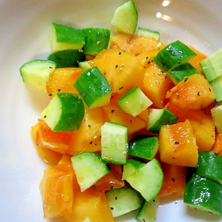 柿と胡瓜の簡単サラダ